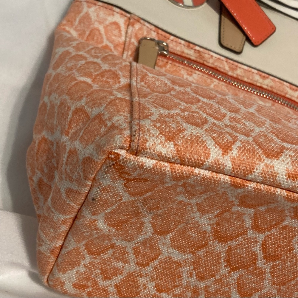 Coach Resort Tote Bag Canvas Pink Snake Print Cream Leather y2k F27783 - Picture 7 of 15